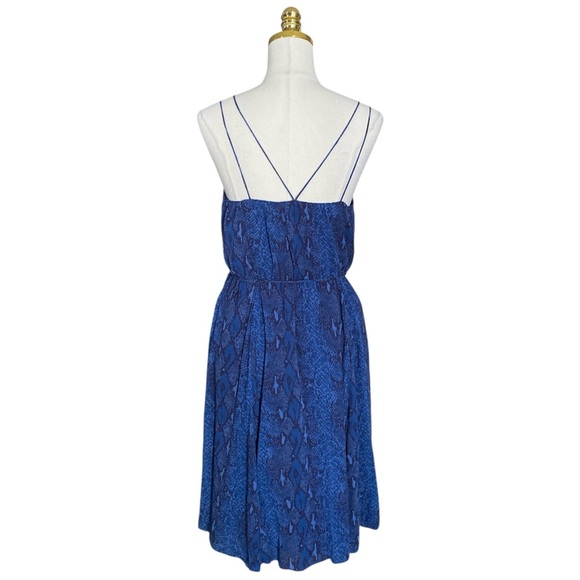 Banana Republic Navy Snake Print Strappy Crossback Fit & Flare Sheer Dress Sz S - Picture 8 of 10